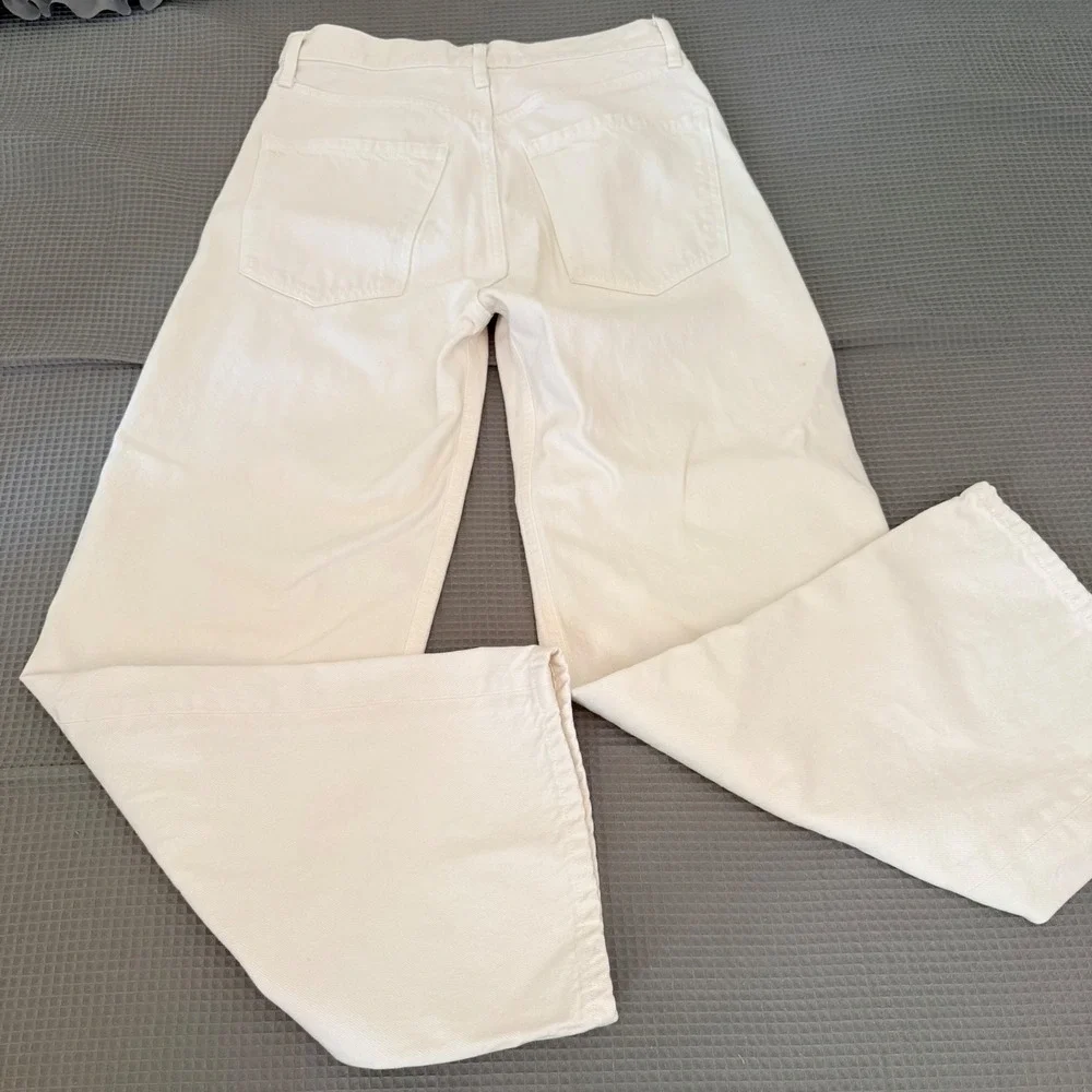 AGOLDE Ren Wide Leg Jeans 26 White High Rise Regenerative Cotton Button fly